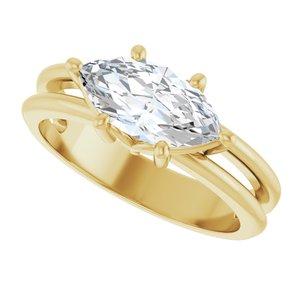 14K Yellow Gold 11x5.5 mm Marquise Ring Mounting – image 8