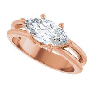 18K Rose Gold 11x5.5 mm Marquise Ring Mounting – image 8
