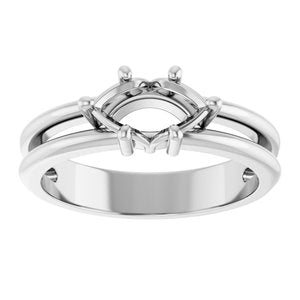 10K White Gold 8.5x4.5 mm Marquise Ring Mounting – image 6