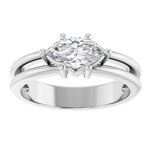 Sterling Silver 8.5x4.5 mm Marquise Ring Mounting – image 5