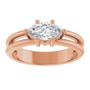 18K Rose Gold 8.5x4.5 mm Marquise Ring Mounting – image 5