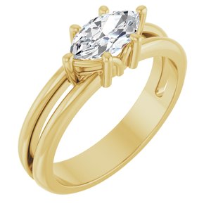 14K Yellow Gold 8.5x4.5 mm Marquise Ring Mounting