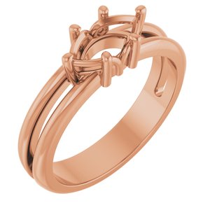 10K Rose Gold 8.5x4.5 mm Marquise Ring Mounting – image 2