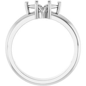 14K X1 White Gold 8.5x4.5 mm Marquise Ring Mounting – image 4