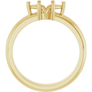 14K Yellow Gold 8.5x4.5 mm Marquise Ring Mounting – image 4