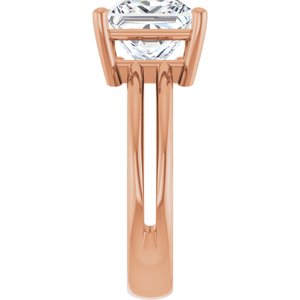 10K Rose Gold 8x8 mm Square Ring Mounting – image 7