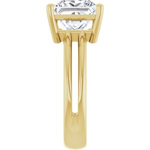 18K Yellow Gold 8x8 mm Square Ring Mounting – image 7