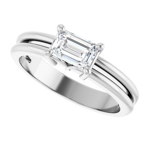 Platinum 6x4 mm Emerald Ring Mounting – image 8