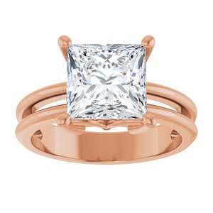 10K Rose Gold 8x8 mm Square Ring Mounting – image 5