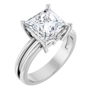 Platinum 8x8 mm Square Ring Mounting