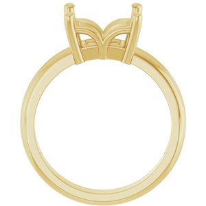 18K Yellow Gold 8x8 mm Square Ring Mounting – image 4