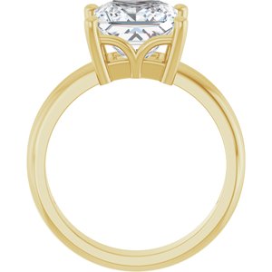 18K Yellow Gold 8x8 mm Square Ring Mounting – image 3