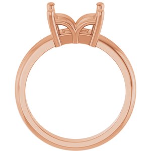 18K Rose Gold 8x8 mm Square Ring Mounting – image 4