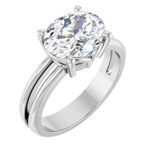 18K White Gold 10x8 mm Oval Ring Mounting