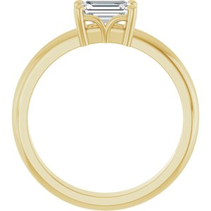 18K Yellow Gold 6x4 mm Emerald Ring Mounting – image 3
