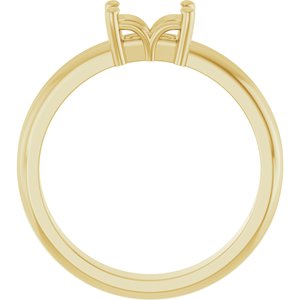 14K Yellow Gold 6x4 mm Emerald Ring Mounting – image 4