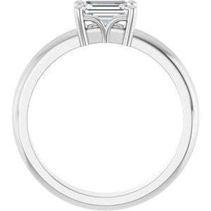 14K X1 White Gold 6x4 mm Emerald Ring Mounting – image 3