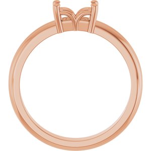 18K Rose Gold 6x4 mm Emerald Ring Mounting – image 4