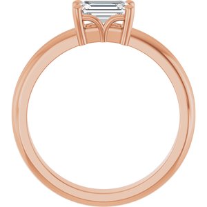 14K Rose Gold 6x4 mm Emerald Ring Mounting – image 3