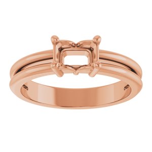 18K Rose Gold 6x4 mm Emerald Ring Mounting – image 6