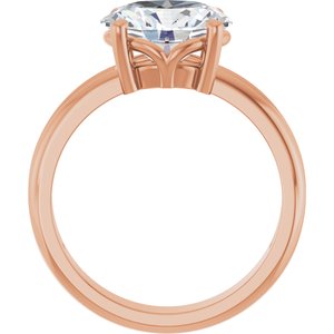 18K Rose Gold 10x8 mm Oval Ring Mounting – image 3