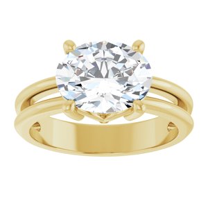 10K Yellow Gold 10x8 mm Oval Ring Mounting – image 5