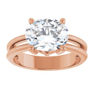 18K Rose Gold 10x8 mm Oval Ring Mounting – image 5