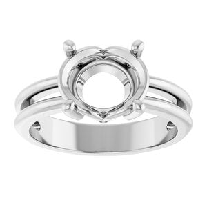 Platinum 10x8 mm Oval Ring Mounting – image 6