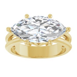14K Yellow Gold 16x8 mm Marquise Ring Mounting – image 5