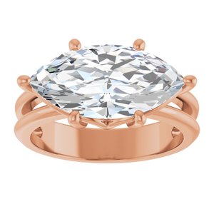 18K Rose Gold 16x8 mm Marquise Ring Mounting – image 5