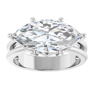 Sterling Silver 16x8 mm Marquise Ring Mounting – image 5