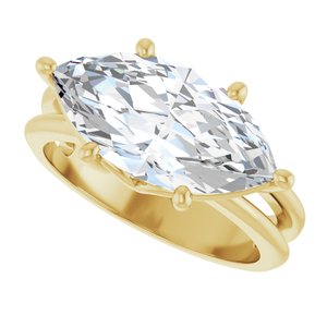 14K Yellow Gold 16x8 mm Marquise Ring Mounting – image 8