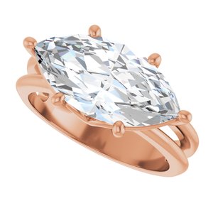 14K Rose Gold 16x8 mm Marquise Ring Mounting – image 8
