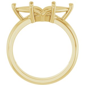 18K Yellow Gold 16x8 mm Marquise Ring Mounting – image 4