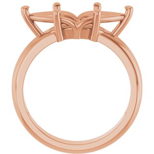14K Rose Gold 16x8 mm Marquise Ring Mounting – image 4