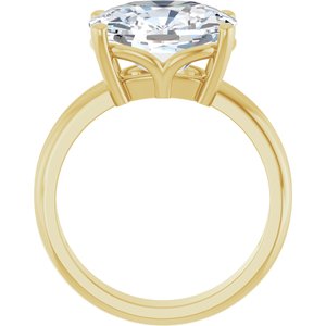14K Yellow Gold 12x10 mm Elongated Cushion Ring Mounting – image 3