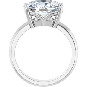 14K X1 White Gold 12x10 mm Elongated Cushion Ring Mounting – image 3