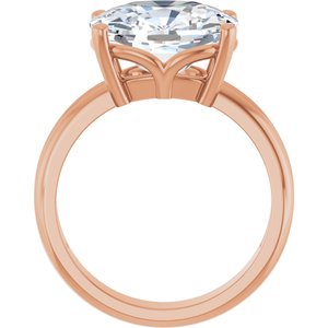 14K Rose Gold 12x10 mm Elongated Cushion Ring Mounting – image 3