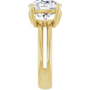 10K Yellow Gold 12x10 mm Elongated Cushion Ring Mounting – image 7