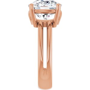 14K Rose Gold 12x10 mm Elongated Cushion Ring Mounting – image 7