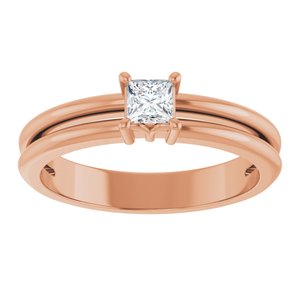 10K Rose Gold 3.25x3.25 mm Square Ring Mounting – image 5