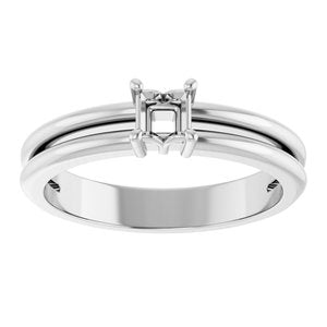Continuum Sterling Silver 3.25x3.25 mm Square Ring Mounting – image 6