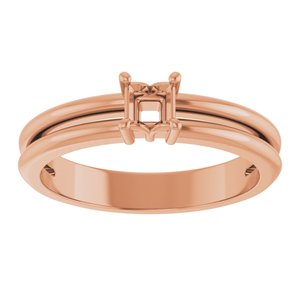 10K Rose Gold 3.25x3.25 mm Square Ring Mounting – image 6