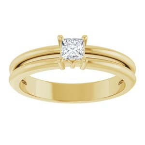 18K Yellow Gold 3.25x3.25 mm Square Ring Mounting – image 5