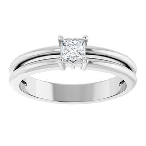 10K White Gold 3.25x3.25 mm Square Ring Mounting – image 5