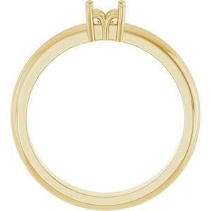 18K Yellow Gold 3.25x3.25 mm Square Ring Mounting – image 4
