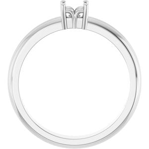 14K X1 White Gold 3.25x3.25 mm Square Ring Mounting – image 4