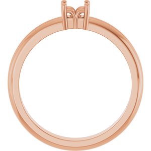 10K Rose Gold 3.25x3.25 mm Square Ring Mounting – image 4