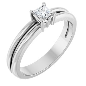 10K White Gold 3.25x3.25 mm Square Ring Mounting