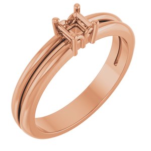 14K Rose Gold 3.25x3.25 mm Square Ring Mounting – image 2